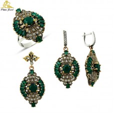 Gümüş Otantik Taşlı Set